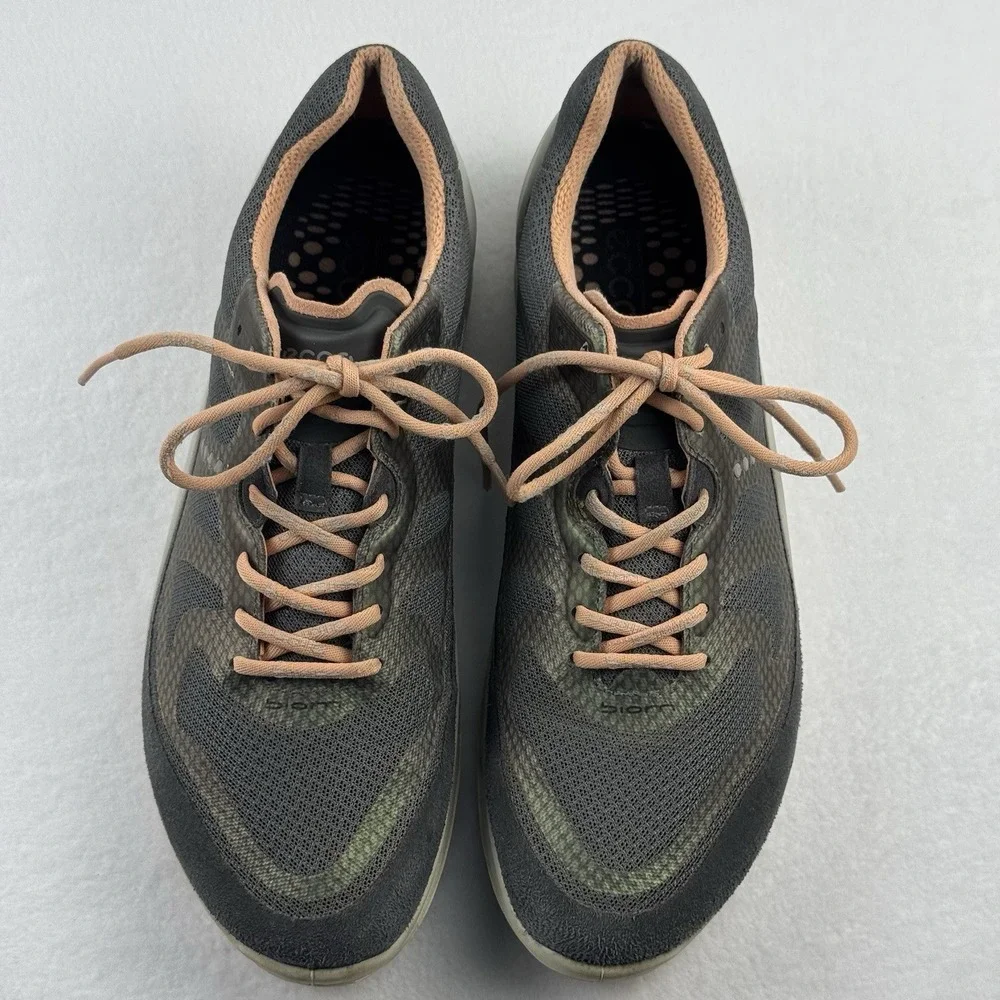 ECCO Biom Fjuel Racer Cross Trainer Sneakers Dark Shadow Peach Womens EU 38 US 7 - Picture 6 of 11